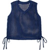image:imageSidefeel Womens Summer Crochet Tank Tops V Neck Hollow Out Knit Sleeveless Beach Cover Ups TopDirty Blue