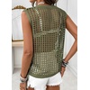 image:imageSidefeel Womens Summer Crochet Tank Tops V Neck Hollow Out Knit Sleeveless Beach Cover Ups TopMoss Green