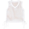 image:imageSidefeel Womens Summer Crochet Tank Tops V Neck Hollow Out Knit Sleeveless Beach Cover Ups TopWhite