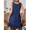 image:imageSidefeel Womens Summer Denim Dresses 2026 Loose Sleeveless Sleeve Ruffled Edge Jean SundressesBluing