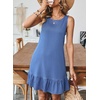 image:imageSidefeel Womens Summer Denim Dresses 2026 Loose Sleeveless Sleeve Ruffled Edge Jean SundressesLight Blue