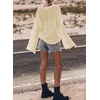 image:imageSidefeel Womens Summer Sweaters 2026 Lightweight Casual Long Sleeve Crochet Tops Hollow Out Knit Pullover ClothingApricot
