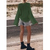 image:imageSidefeel Womens Summer Sweaters 2026 Lightweight Casual Long Sleeve Crochet Tops Hollow Out Knit Pullover ClothingDark Green