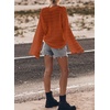 image:imageSidefeel Womens Summer Sweaters 2026 Lightweight Casual Long Sleeve Crochet Tops Hollow Out Knit Pullover ClothingGold Flame