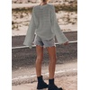 image:imageSidefeel Womens Summer Sweaters 2026 Lightweight Casual Long Sleeve Crochet Tops Hollow Out Knit Pullover ClothingGray