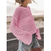 image:imageSidefeel Womens Summer Sweaters 2026 Lightweight Casual Long Sleeve Crochet Tops Hollow Out Knit Pullover ClothingPink