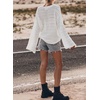 image:imageSidefeel Womens Summer Sweaters 2026 Lightweight Casual Long Sleeve Crochet Tops Hollow Out Knit Pullover ClothingRainbow