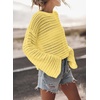 image:imageSidefeel Womens Summer Sweaters 2026 Lightweight Casual Long Sleeve Crochet Tops Hollow Out Knit Pullover ClothingYellow