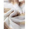image:imageSidefeel Womens Sweaters 2026 Lightweight Casual Off Shoulder Long Sleeve Crochet Striped Knit Pullover Tops ClothingKhaki