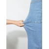 image:imageSidefeel Womens Wide Leg Baggy Capri Jeans High Waisted Straight Leg Stretchy Raw Hem Cropped Denim Pants with PocketsIceland Blue