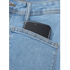 image:imageSidefeel Womens Wide Leg Baggy Capri Jeans High Waisted Straight Leg Stretchy Raw Hem Cropped Denim Pants with PocketsIceland Blue