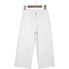 image:imageSidefeel Womens Wide Leg Baggy Capri Jeans High Waisted Straight Leg Stretchy Raw Hem Cropped Denim Pants with PocketsWhite