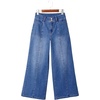 image:imageSidefeel Womens Wide Leg Baggy Jeans High Waisted Tummy Control Stretchy Loose Fit Ankle Denim JeansLight Blue