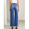image:imageSidefeel Womens Wide Leg Baggy Jeans High Waisted Tummy Control Stretchy Loose Fit Ankle Denim JeansLight Blue