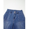 image:imageSidefeel Womens Wide Leg Baggy Jeans High Waisted Tummy Control Stretchy Loose Fit Ankle Denim JeansLight Blue