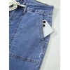image:imageSidefeel Womens Wide Leg Jeans Baggy High Waisted Stretchy Trendy Front Seam Drawstring Denim Sweatpants with Slant PocketsLight Blue