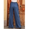 image:imageSidefeel Womens Wide Leg Jeans High Waisted 2025 Summer Drawstring Denim Pants Blue Size 4 Tall