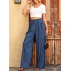 image:imageSidefeel Womens Wide Leg Jeans High Waisted 2025 Summer Drawstring Denim Pants Blue Size 4 Tall