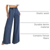 image:imageSidefeel Womens Wide Leg Jeans High Waisted 2025 Summer Drawstring Denim Pants Blue Size 4 Tall
