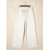 image:imageSidefeel Womens Wide Leg Jeans High Waisted Elastic Stretchy Trendy Drawstring Baggy Pull On Denim Pants with Oversized FitCream White