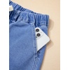 image:imageSidefeel Womens Wide Leg Jeans High Waisted Elastic Stretchy Trendy Drawstring Baggy Pull On Denim Pants with Oversized FitIceland Blue