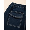 image:imageSidefeel Womens Wide Leg Jeans High Waisted Elastic Stretchy Trendy Drawstring Baggy Pull On Denim Pants with Oversized FitVintage Blue