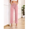 image:imageSidefeel Womens Wide Leg Jeans High Waisted Straight Leg Jeans Buttoned Loose Stretchy Denim Pants with Pocket Peach Blossom Size 16 Long