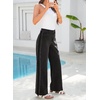 image:imageSidefeel Womens Wide Leg Jeans High Waisted Straight Leg Stretchy Patchwork Side Panel Denim Pants with PocketsBlack
