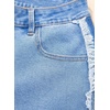 image:imageSidefeel Womens Wide Leg Jeans High Waisted Straight Leg Stretchy Patchwork Side Panel Denim Pants with PocketsLight Blue