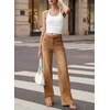 image:imageSidefeel Womens Wide Leg Jeans High Waisted Stretchy Baggy Boyfriend Denim PantsBrown
