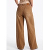 image:imageSidefeel Womens Wide Leg Jeans High Waisted Stretchy Baggy Boyfriend Denim PantsBrown