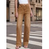 image:imageSidefeel Womens Wide Leg Jeans High Waisted Stretchy Baggy Boyfriend Denim PantsBrown