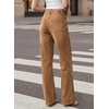 image:imageSidefeel Womens Wide Leg Jeans High Waisted Stretchy Baggy Boyfriend Denim PantsBrown