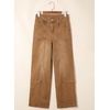 image:imageSidefeel Womens Wide Leg Jeans High Waisted Stretchy Baggy Boyfriend Denim PantsBrown