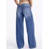 image:imageSidefeel Womens Wide Leg Jeans High Waisted Stretchy Baggy Boyfriend Denim PantsDark Blue