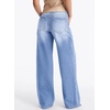 image:imageSidefeel Womens Wide Leg Jeans High Waisted Stretchy Baggy Boyfriend Denim PantsLight Blue