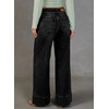 image:imageSidefeel Womens Wide Leg Jeans High Waisted Stretchy Baggy Denim PantsBlack