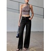 image:imageSidefeel Womens Wide Leg Jeans High Waisted Stretchy Baggy Denim PantsBlack