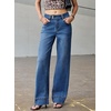 image:imageSidefeel Womens Wide Leg Jeans High Waisted Stretchy Baggy Denim PantsBlue