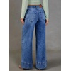 image:imageSidefeel Womens Wide Leg Jeans High Waisted Stretchy Baggy Denim PantsBlue