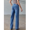 image:imageSidefeel Womens Wide Leg Jeans High Waisted Stretchy Baggy Denim PantsBlue