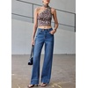 image:imageSidefeel Womens Wide Leg Jeans High Waisted Stretchy Baggy Denim PantsBlue