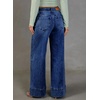 image:imageSidefeel Womens Wide Leg Jeans High Waisted Stretchy Baggy Denim PantsDark Blue