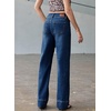 image:imageSidefeel Womens Wide Leg Jeans High Waisted Stretchy Baggy Denim PantsDark Blue