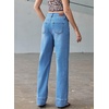 image:imageSidefeel Womens Wide Leg Jeans High Waisted Stretchy Baggy Denim PantsLight Blue