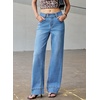 image:imageSidefeel Womens Wide Leg Jeans High Waisted Stretchy Baggy Denim PantsLight Blue
