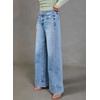 image:imageSidefeel Womens Wide Leg Jeans High Waisted Stretchy Baggy Denim PantsLight Blue