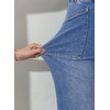 image:imageSidefeel Womens Wide Leg Jeans High Waisted Stretchy Baggy Elastic Waist Drawstring Ankle Denim Jeans with PocketsIceland Blue