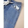 image:imageSidefeel Womens Wide Leg Jeans High Waisted Stretchy Baggy Elastic Waist Drawstring Ankle Denim Jeans with PocketsIceland Blue