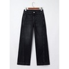 image:imageSidefeel Womens Wide Leg Jeans High Waisted Stretchy Baggy Side Seam Denim Pants with Slanted PocketsBlack